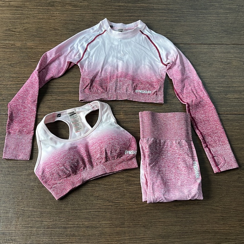 Bundle: Gymshark Beet Marl Ombré Full Set
